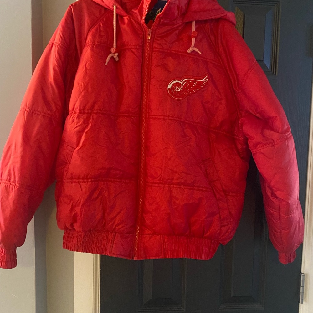 Red Wings. NHL. Puffy Hooded Winter Jacket. (Fans Gear) Mens Large